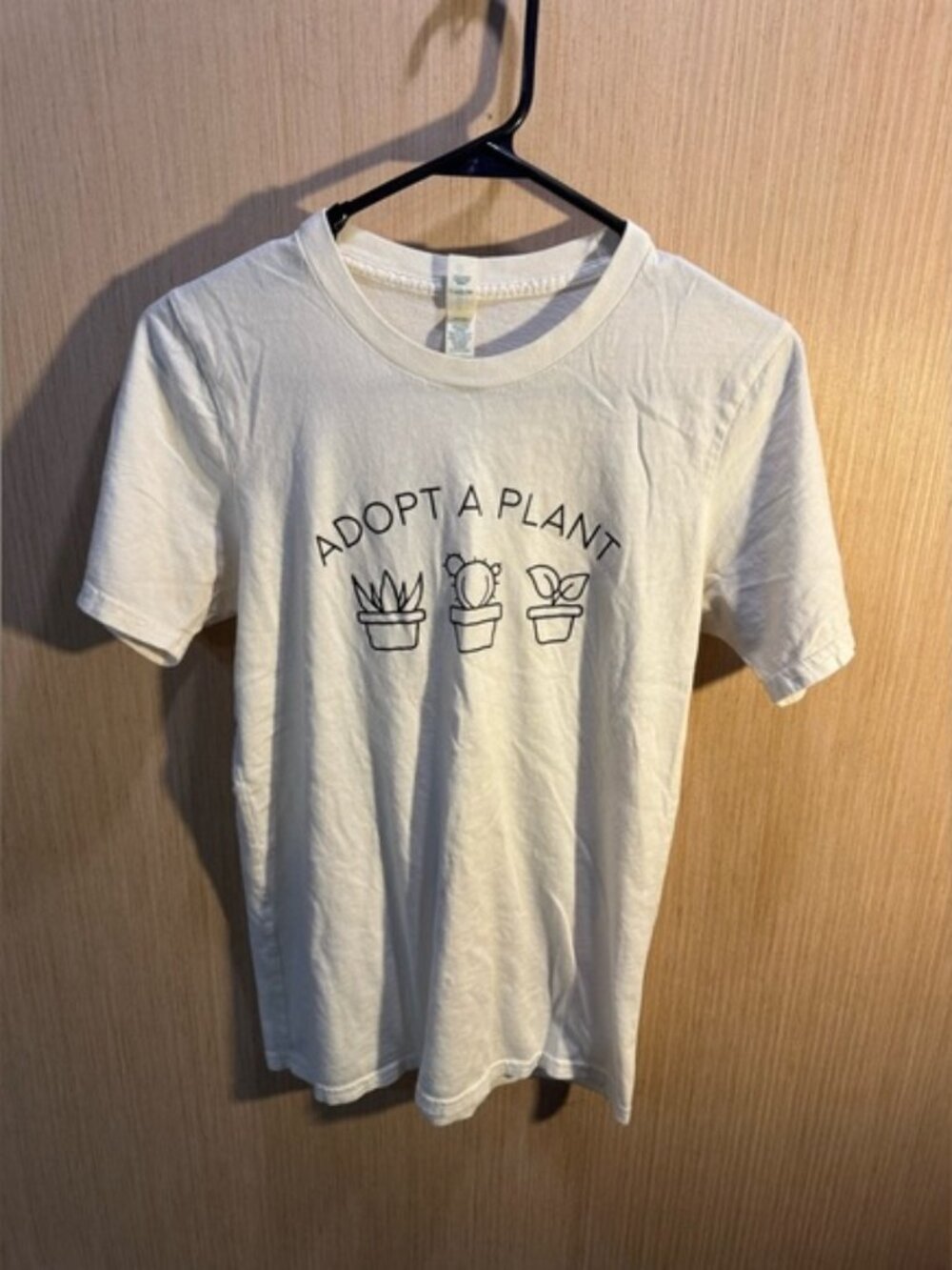 Women’s Short Sleeve Adopt a Plant Graphic Tee - White and Black Size Small